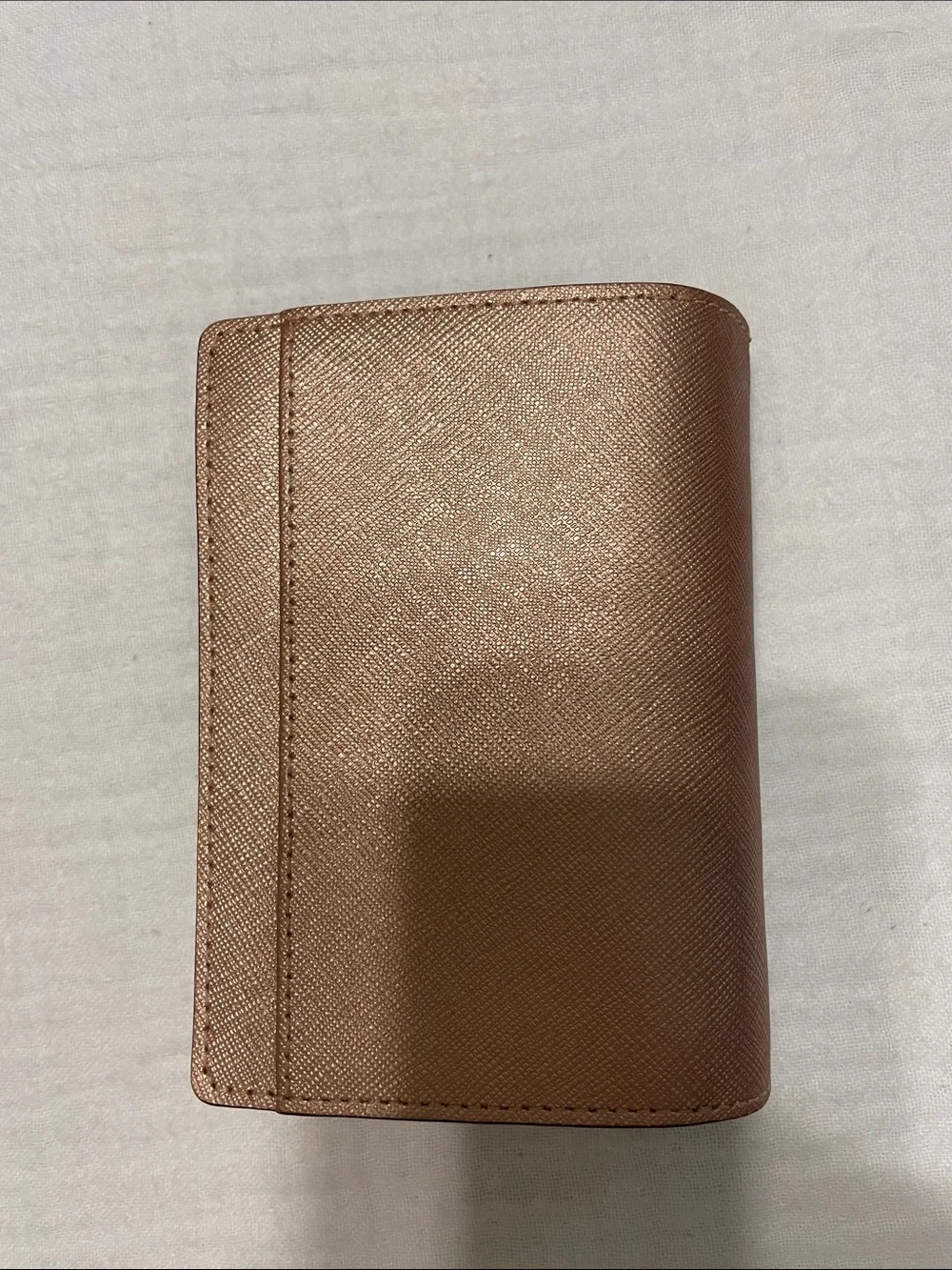 kate spade metallic rose gold compact cardholder